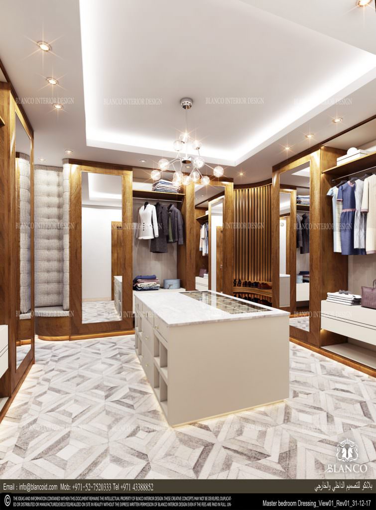 التصميم الداخلي لغرفة الملابس