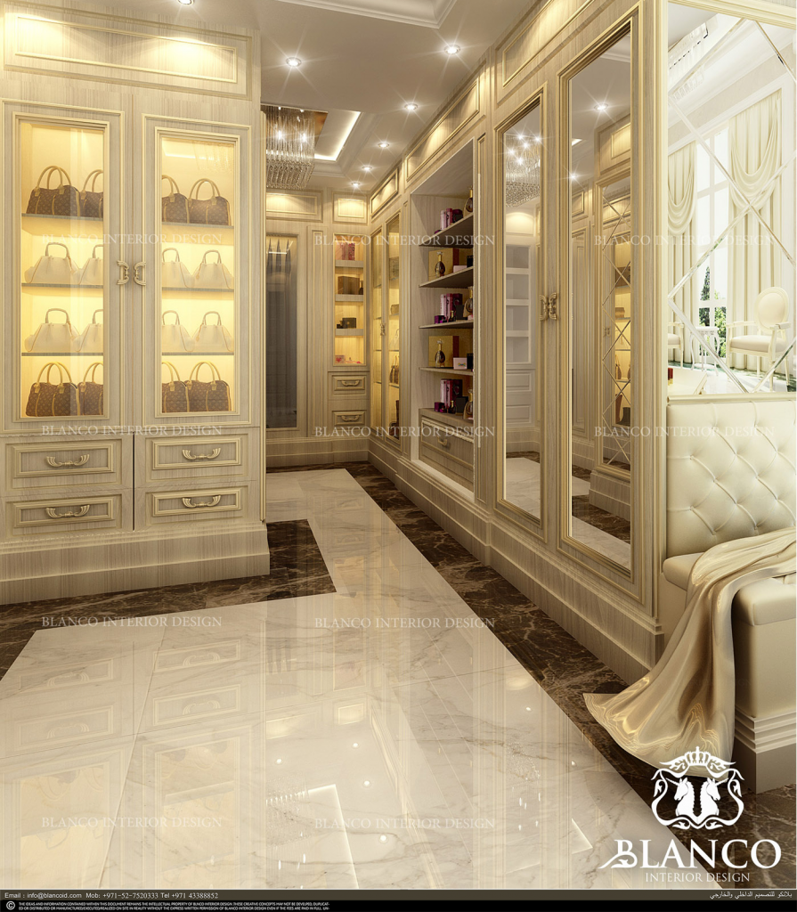 التصميم الداخلي لغرفة الملابس